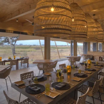 main dining area namiri plains tanzania yellow zebra safaris