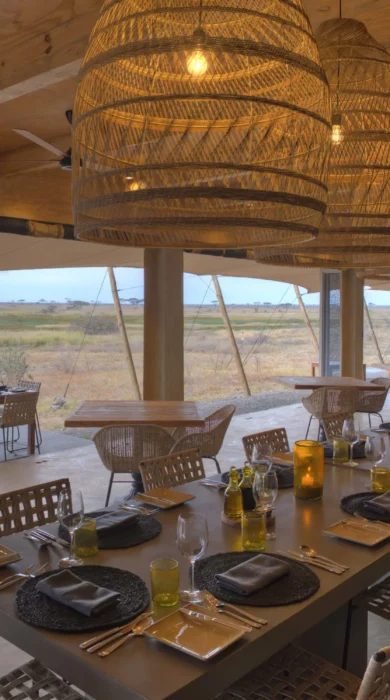 main dining area namiri plains tanzania yellow zebra safaris