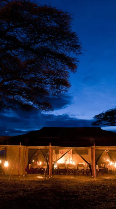 Mess tent at night