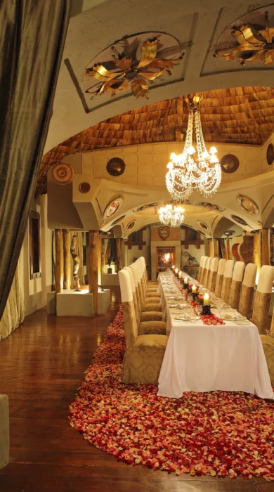 ngorongoro crater lodge dining area tanzania yellow zebra safaris