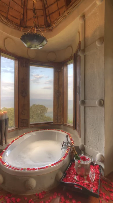 ngorongoro crater lodge bathroom tanzania yellow zebra safaris