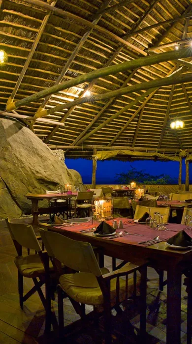 olduvai camp dining tanzania yellow zebra safaris