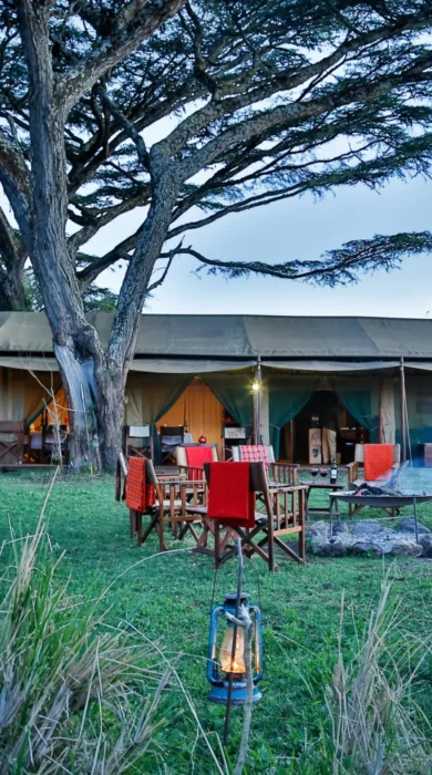 tent exterior, lemala ngorongoro tented camp, ngorongoro crater, tanzania