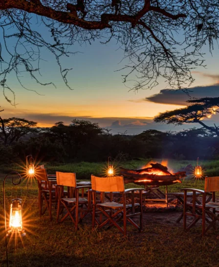 sundowners camp fire, lemala ngorongoro tented camp, tanzania