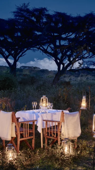 Candel lit dinner Tanzania Safari