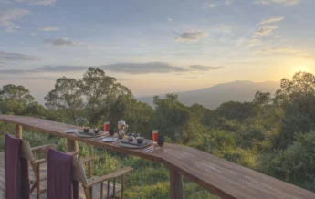 Dawn over Empakaai from the breakfast bar