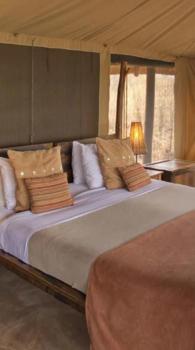 Olivers camp view of guest tent interior