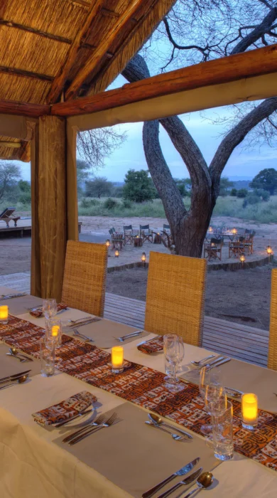 nasikia ndovu tented camp dining tanzania yellow zebra safaris