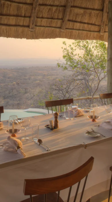 ikuka safari camp dining table tanzania yellow zebra safaris