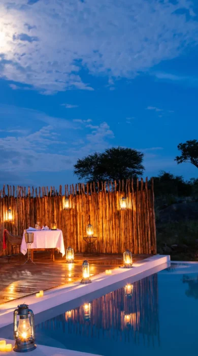 candle lit pool, lemala mpingo ridge, tanrangire, tanzania