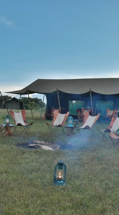 Safari tent fire pit