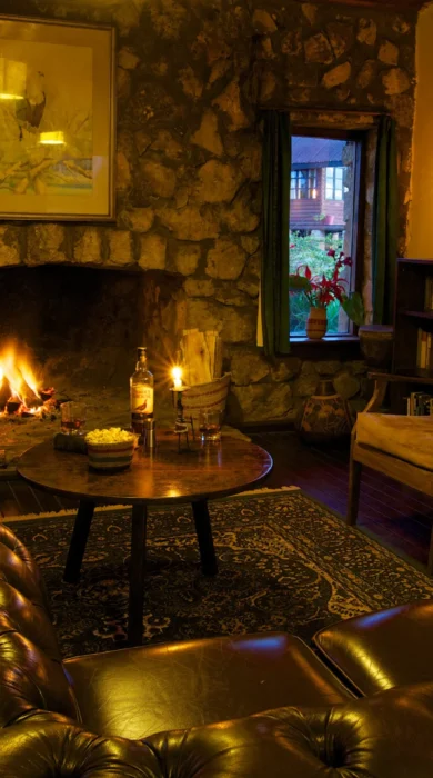 Tanzania lodge fireplace