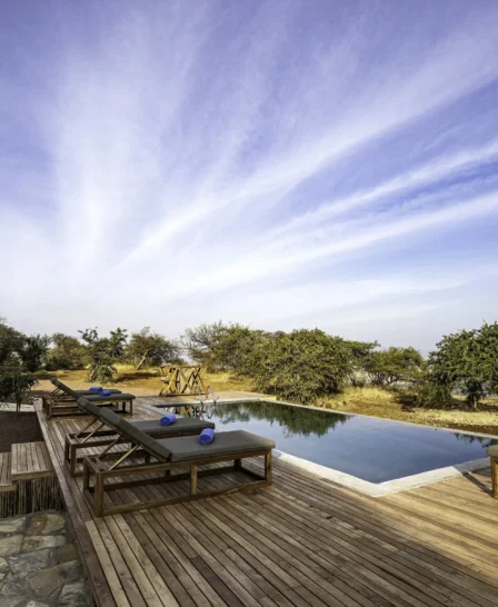 pool area mandhari lodge tanzania yellow zebra safaris