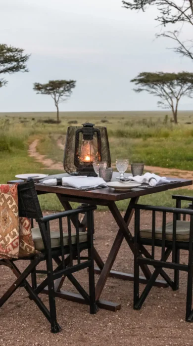 Dining outside, Songa Migrational Camp, Serengeti, Tanzania