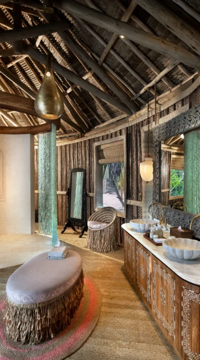 Bathroom, Mnemba Island Lodge, Zanzibar, Tanzania