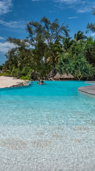 pool view, ponwe beach hotel, zanzibar, tanzania