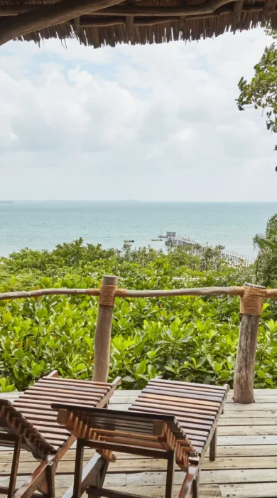 fundu lagoon double bedroom balcony tanzania yellow zebra safaris