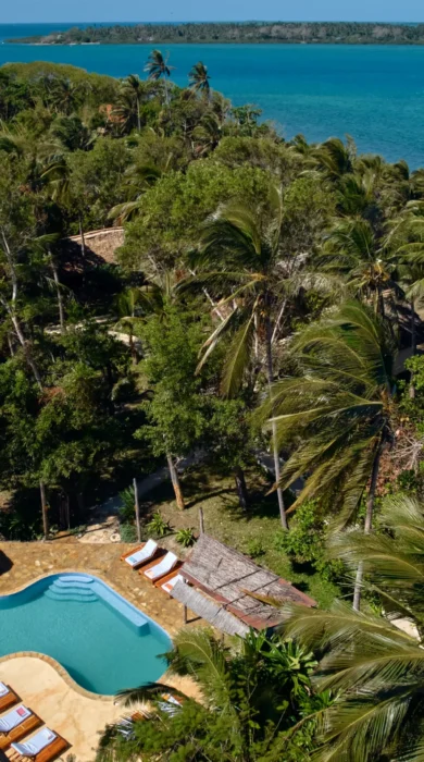 Aerial, Pole Pole Bungalows, Mafia Island, Tanzania