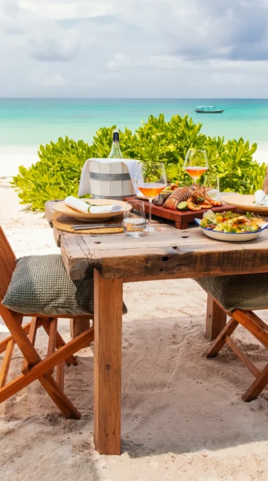 beach lunch zuri zanzibar tanzania yellow zebra safaris