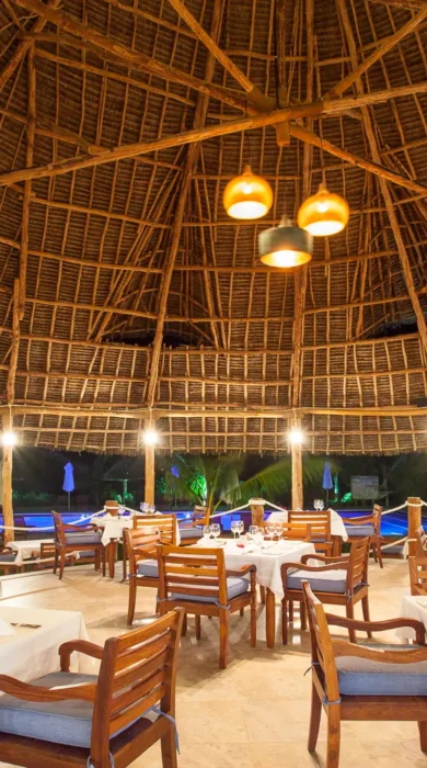 kisiwa beach dining room tanzania yellow zebra safaris