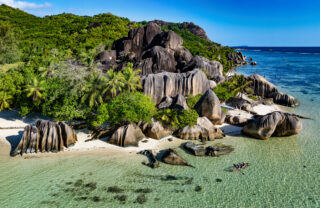 Seaview shot of a rocky beach, Seychelles - Yellow Zebras Safaris
