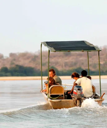 Boat safari, Nyerere National Park, Tanzania