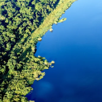 Aerial view, Rubondo Island National Park, Tanzania