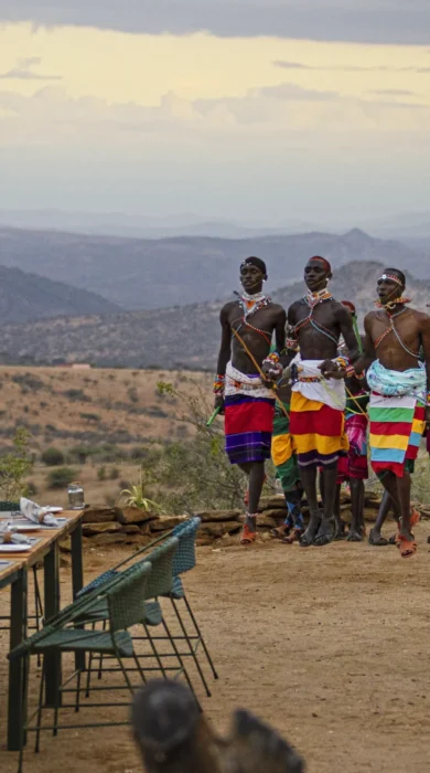 Boma dinner, warriors at Ol Lentille, Kenya