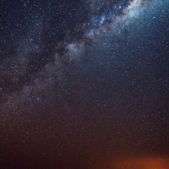 View of starts at Luwi Camp sleep out in the wild, Zambia