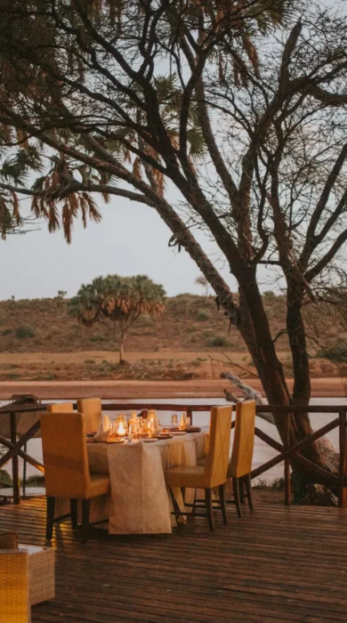 dining area, elephant bedroom camp, Samburu, Kenya