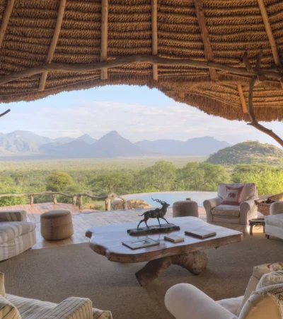 Sarara camp lounge area kenya yellow zebra safaris