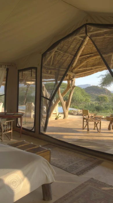 Sarara camp double bedroom kenya yellow zebra safaris