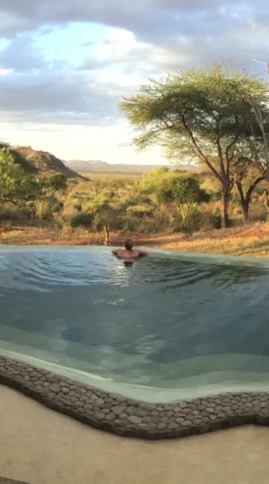 Sarara camp pool area kenya yellow zebra safaris