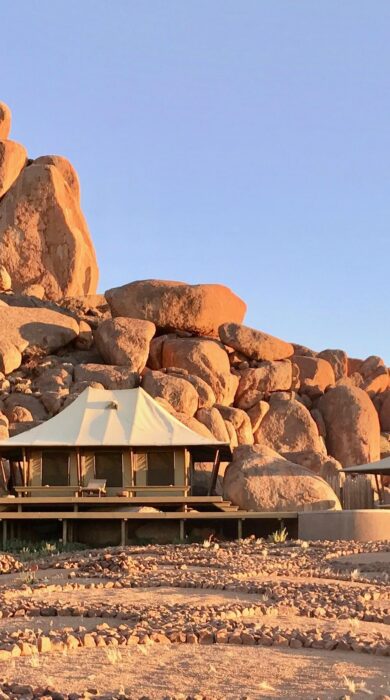 An exterior view of the camp at Wolwedans Boulders Camp, Sossusvlei, Namibia - Yellow Zebra Safaris