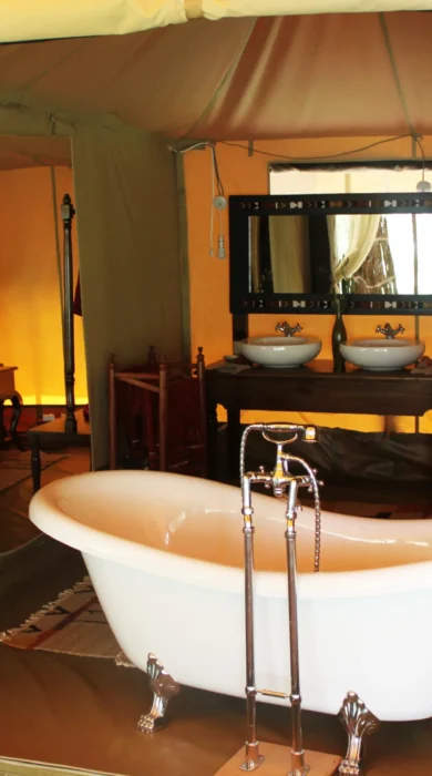 safari camp bathroom