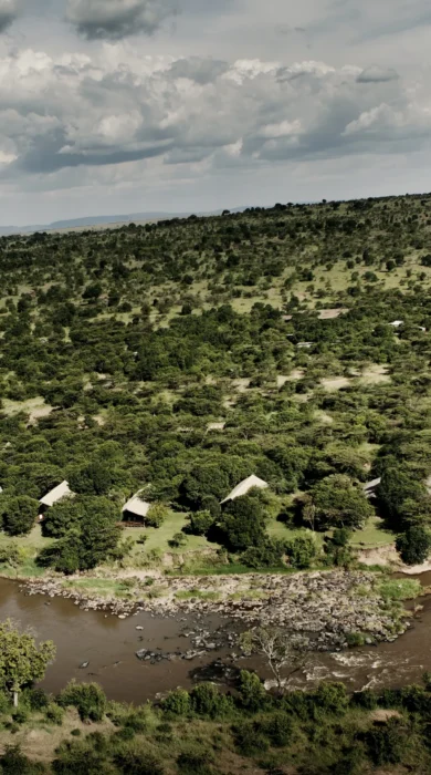 aerial view karen blixen camp kenya yellow zebra safaris