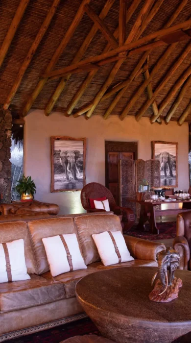 Lounge, OI Donyo Lodge, Amboseli, Kenya