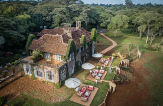 Aerial, Giraffe Manor, Nairobi, Kenya