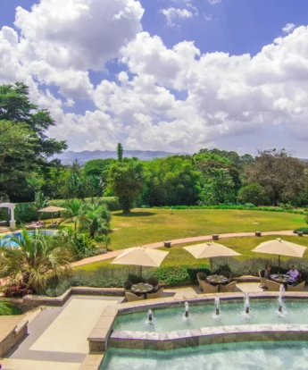 Hemingways Nairobi Kenya terrace view yellow zebra safaris