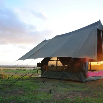 karisia walking safaris tent sunset yellow zebra safaris