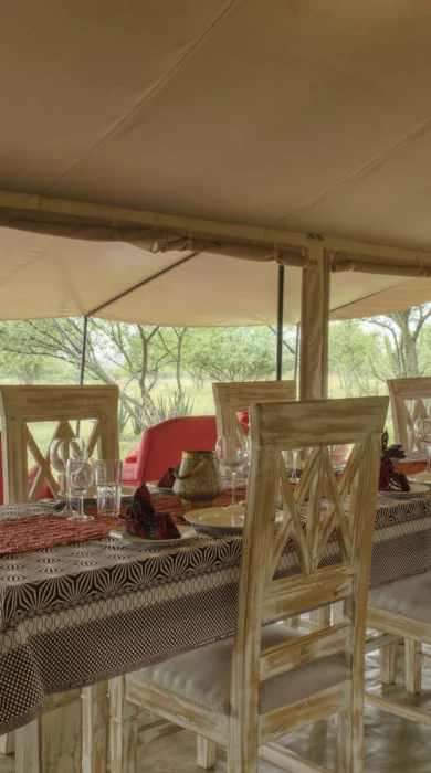 karisia tumaren camp dining yellow zebra safaris