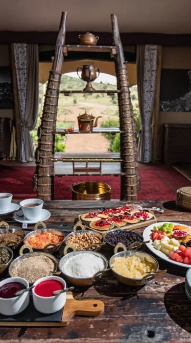 mara nyika kenya breakfast yellow zebra safaris