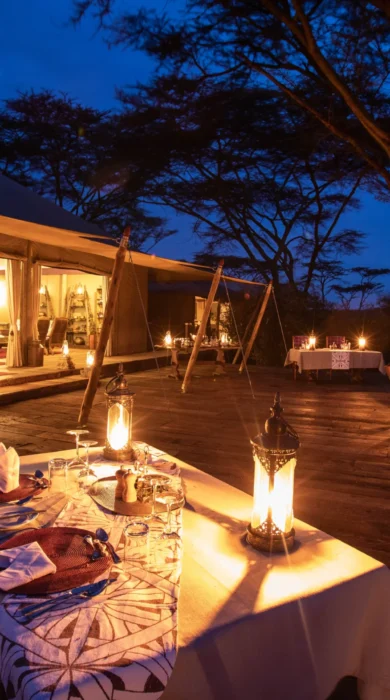 mara nyika kenya dinner yellow zebra safaris