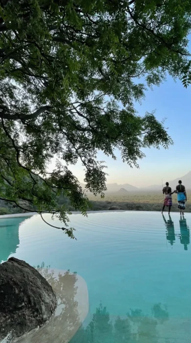 pool look out, aerial view, reteti house, mathews range, kenya