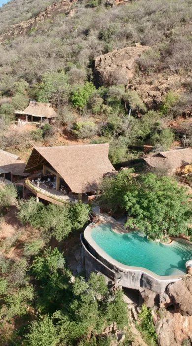 aerial view, reteti house, mathews range, kenya