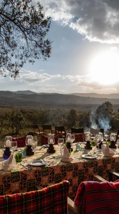 chui lodge kenya bush dinner yellow zebra safaris