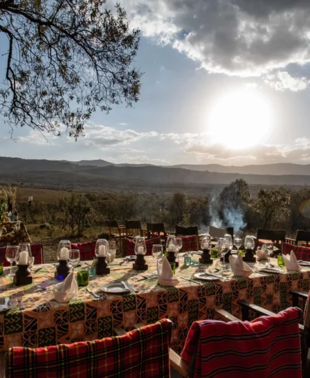 chui lodge kenya bush dinner yellow zebra safaris