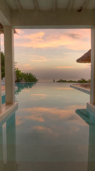 msambweni beach house sunset pool yellow zebra safaris