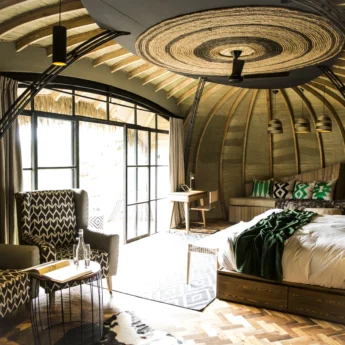 Interior Bedroom, Bisate Lodge, Volcanoes NP, Rwanda