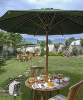 the bishops house garden breakfast rwanda yellow zebra safaris